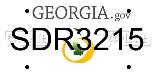 SDR3215 Georgia License Plate