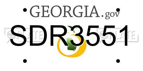 SDR3551 Georgia License Plate
