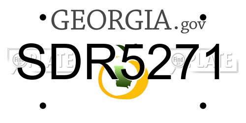 SDR5271 Georgia License Plate