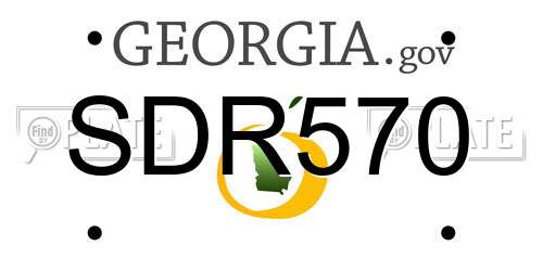 SDR570 Georgia License Plate