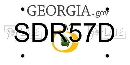 SDR57D Georgia License Plate
