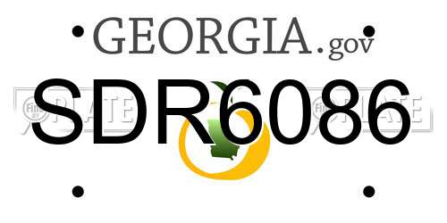 SDR6086 Georgia License Plate