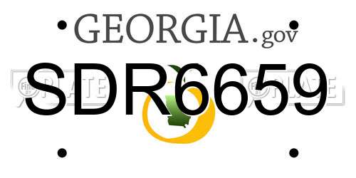 SDR6659 Georgia License Plate