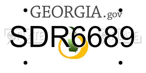 SDR6689 Georgia License Plate