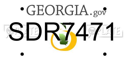 SDR7471 Georgia License Plate