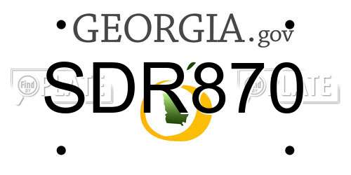 SDR870 Georgia License Plate