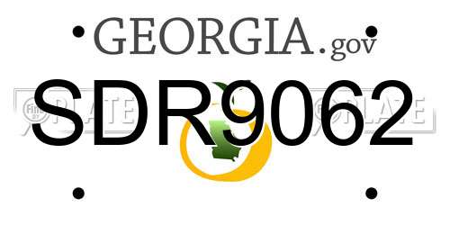 SDR9062 Georgia License Plate