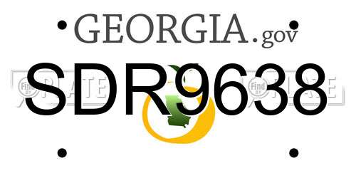 SDR9638 Georgia License Plate