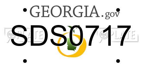 SDS0717 Georgia License Plate