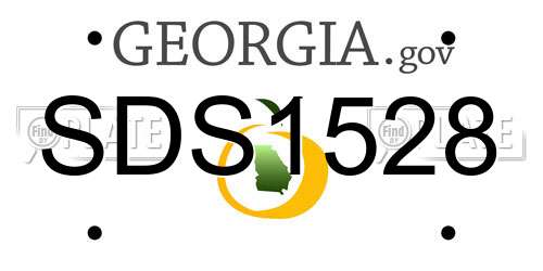 SDS1528 Georgia License Plate