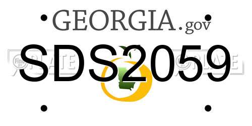 SDS2059 Georgia License Plate
