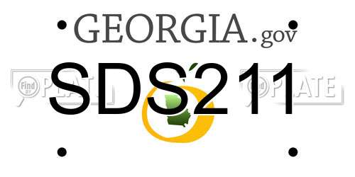SDS211 Georgia License Plate