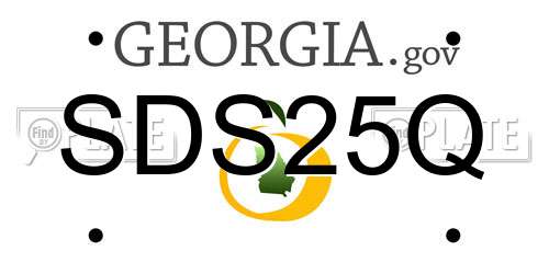 SDS25Q Georgia License Plate