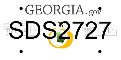 SDS2727 Georgia License Plate