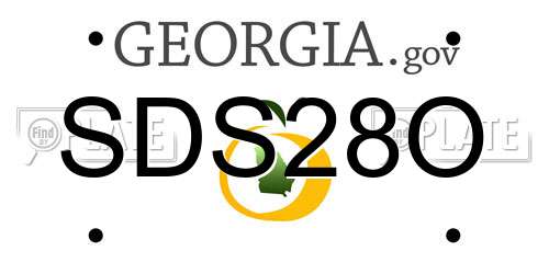 SDS28O Georgia License Plate