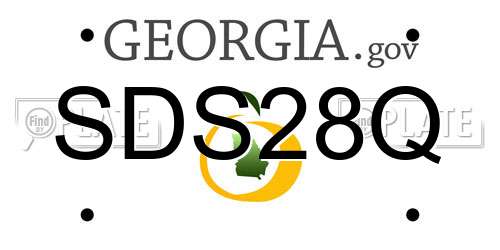 SDS28Q Georgia License Plate