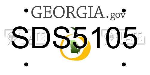 SDS5105 Georgia License Plate