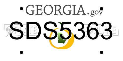 SDS5363 Georgia License Plate