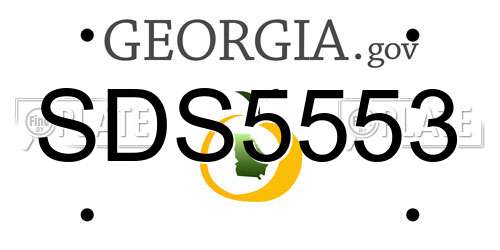 SDS5553 Georgia License Plate