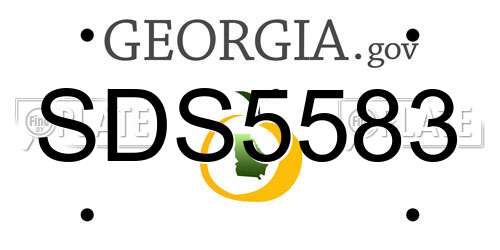 SDS5583 Georgia License Plate