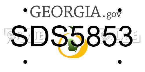 SDS5853 Georgia License Plate