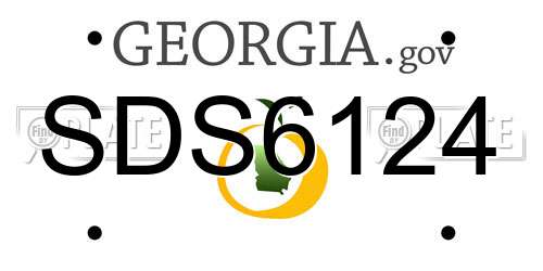 SDS6124 Georgia License Plate