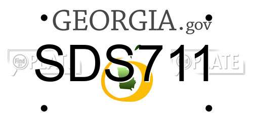 SDS711 Georgia License Plate