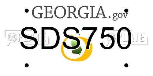 SDS750 Georgia License Plate