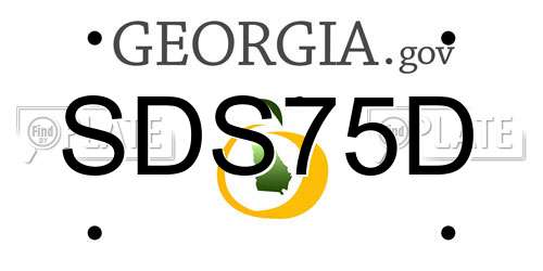 SDS75D Georgia License Plate