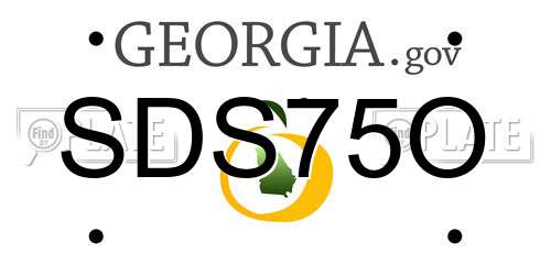 SDS75O Georgia License Plate