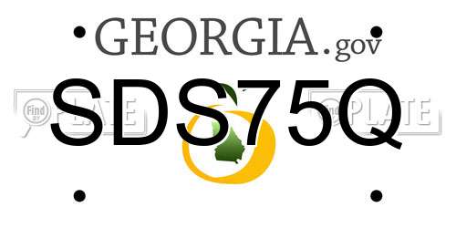 SDS75Q Georgia License Plate