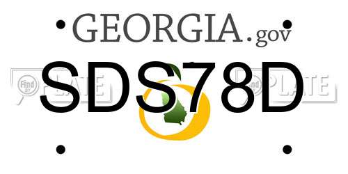 SDS78D Georgia License Plate