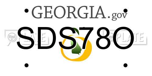 SDS78O Georgia License Plate