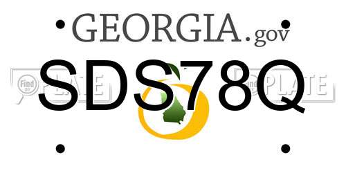SDS78Q Georgia License Plate