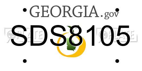 SDS8105 Georgia License Plate