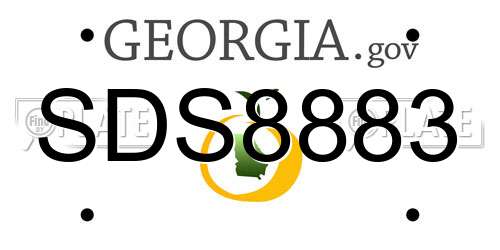 SDS8883 Georgia License Plate