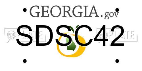 SDSC42 Georgia License Plate