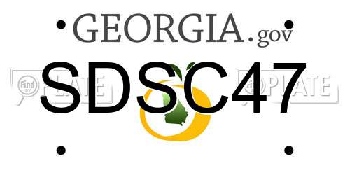 SDSC47 Georgia License Plate