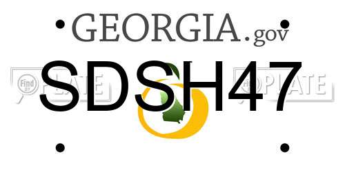 SDSH47 Georgia License Plate