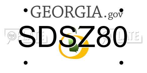 SDSZ80 Georgia License Plate