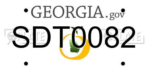 SDT0082 Georgia License Plate