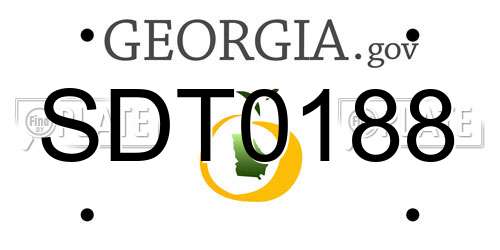 SDT0188 Georgia License Plate