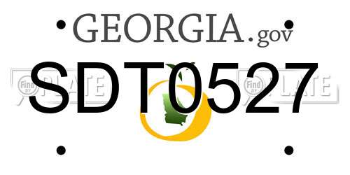 SDT0527 Georgia License Plate