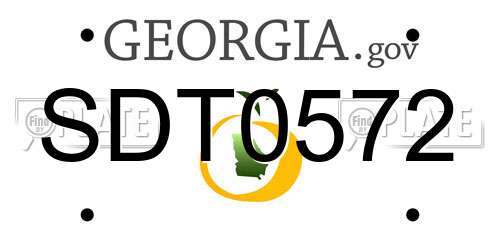 SDT0572 Georgia License Plate