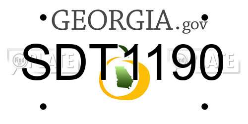 SDT1190 Georgia License Plate