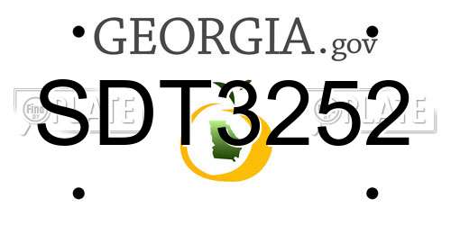 SDT3252 Georgia License Plate