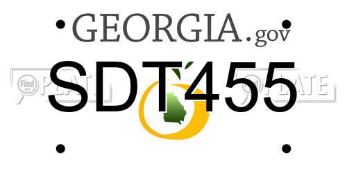 SDT455 Georgia License Plate