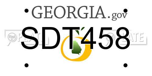 SDT458 Georgia License Plate