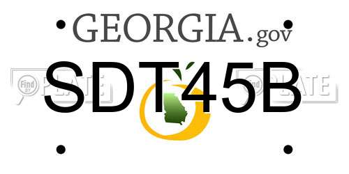 SDT45B Georgia License Plate