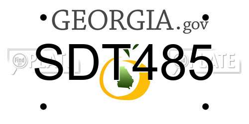SDT485 Georgia License Plate